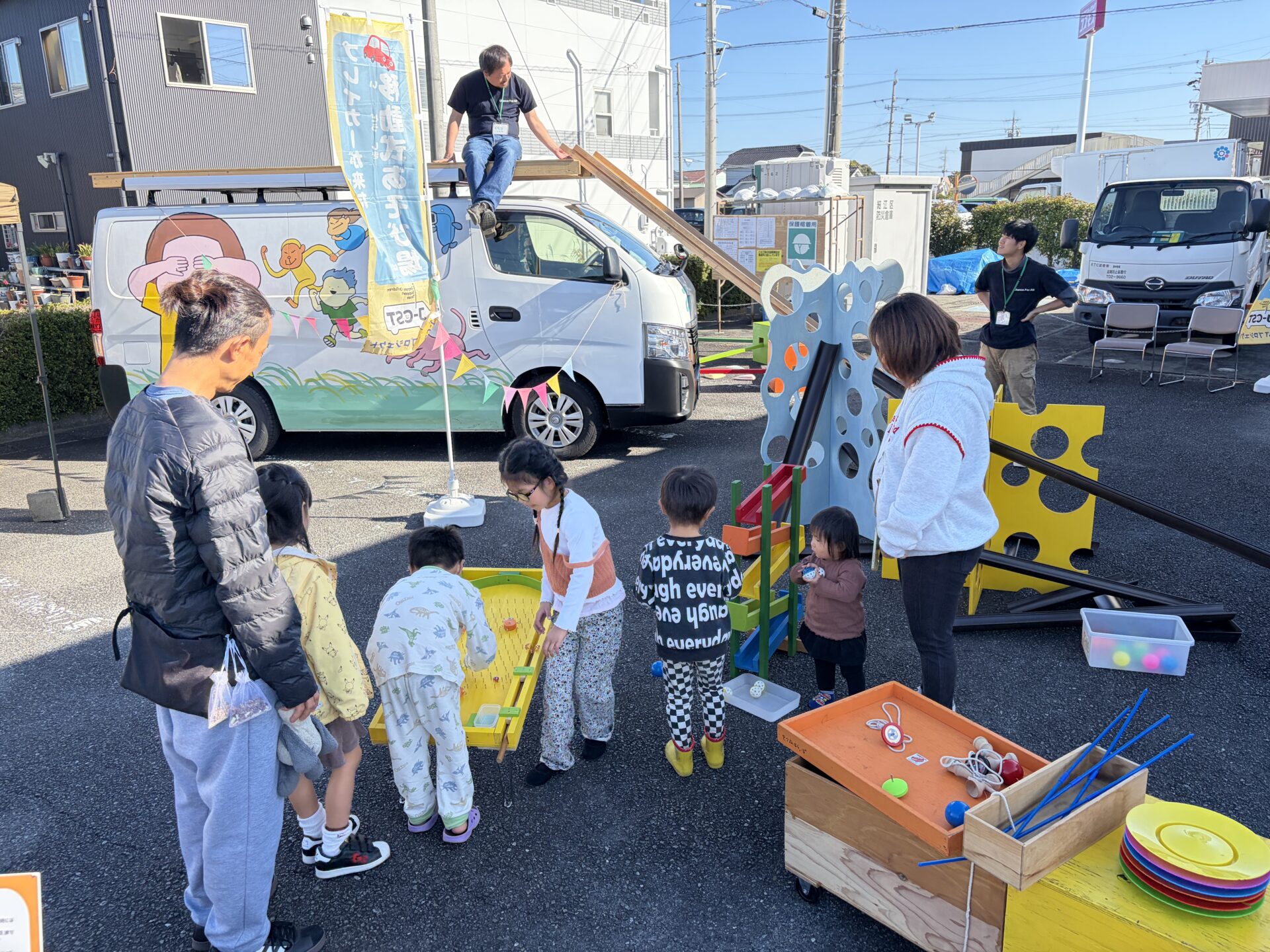 【J-CST活動報告】静岡県牧之原市へプレイカー「あそびまる」が出動してきました！